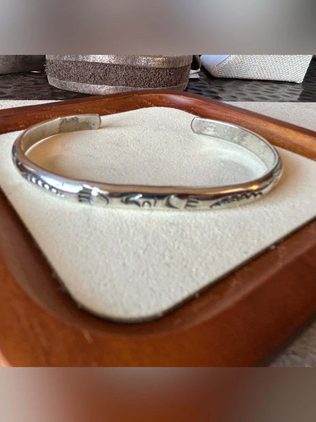 Navajo Sterling Silver Storyteller Cuff Bracelet -Native American